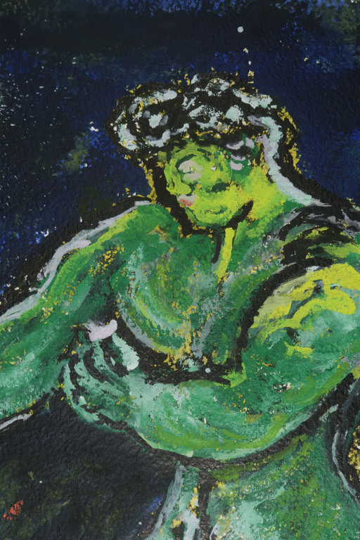 Horacio Cordero: Gouache op geschept papier, David en Goliath kopen? Bied vanaf 80!