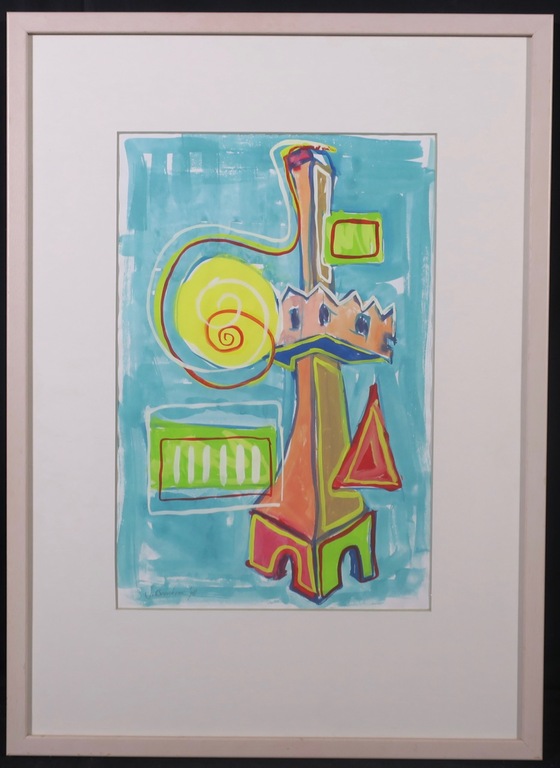 Jos Beurskens: Aquarel, Toren van de toekomst - Ingelijst kopen? Bied vanaf 1!