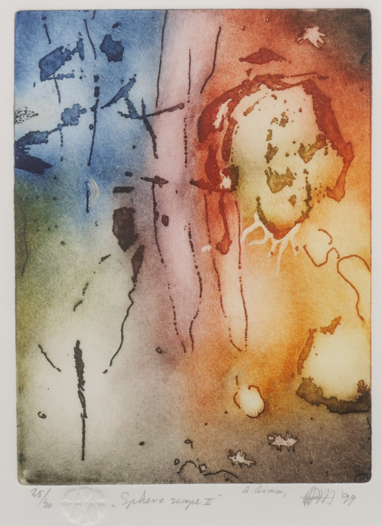 Ad Arma: Ets en Aquatint, Sphere scape II - Ingelijst kopen? Bied vanaf 35!