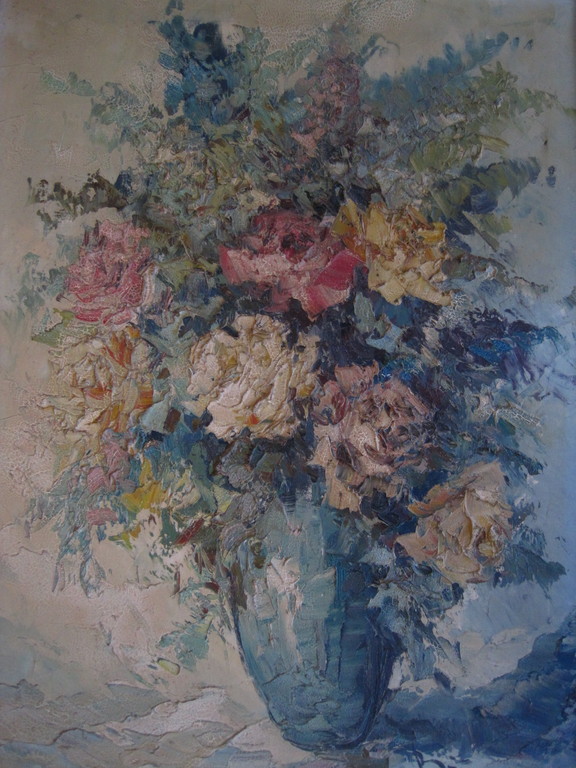 Groot en karakteristiek Expressionistisch Bloemstilleven John Bevort (1917-1996) verkocht voor € 60!