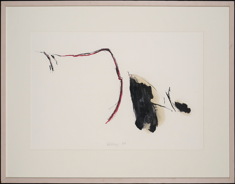 Cees Andriessen: Gemengde techniek op papier, Zonder titel - Ingelijst verkocht voor € 80!