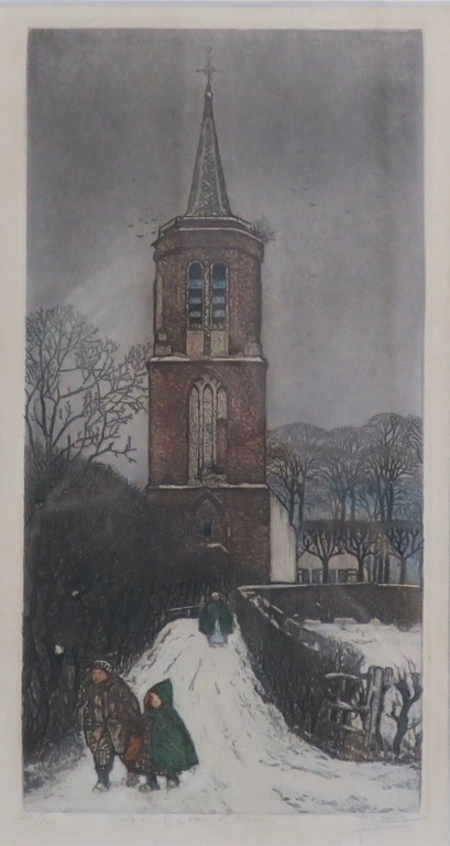 Tjeerd Bottema: Ets, Torentje van Laren - Ingelijst kopen? Bied vanaf 50!