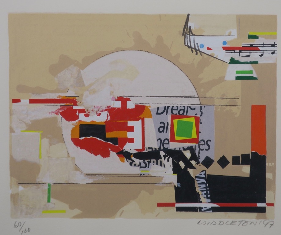 Sam Middleton: Zeefdruk, Composition I - Ingelijst kopen? Bied vanaf 40!