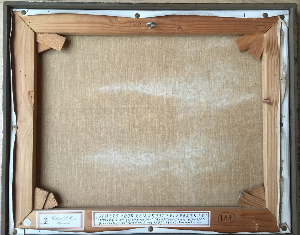 Hermanus Berserik: Schets voor een groot zelfportret, acryl op linnen kopen? Bied vanaf 1500!