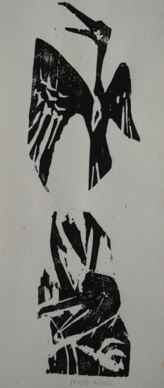 Karel Timmerman - linodruk - de vogel Phoenix kopen? Bied vanaf 10!