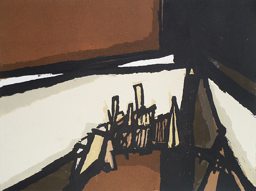 Fon Klement - Transition, hoogdruk boardsnede (mooi ingelijst) kopen? Bied vanaf 95!