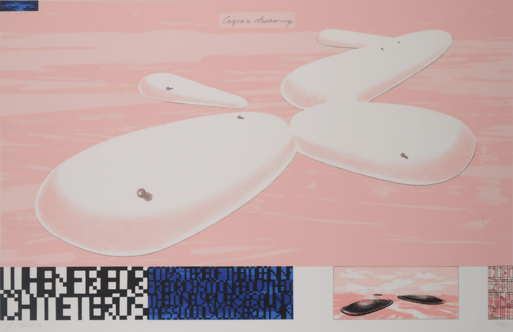 Gijs van Noort: Zeefdruk, Caspar dreaming - Ingelijst kopen? Bied vanaf 50!