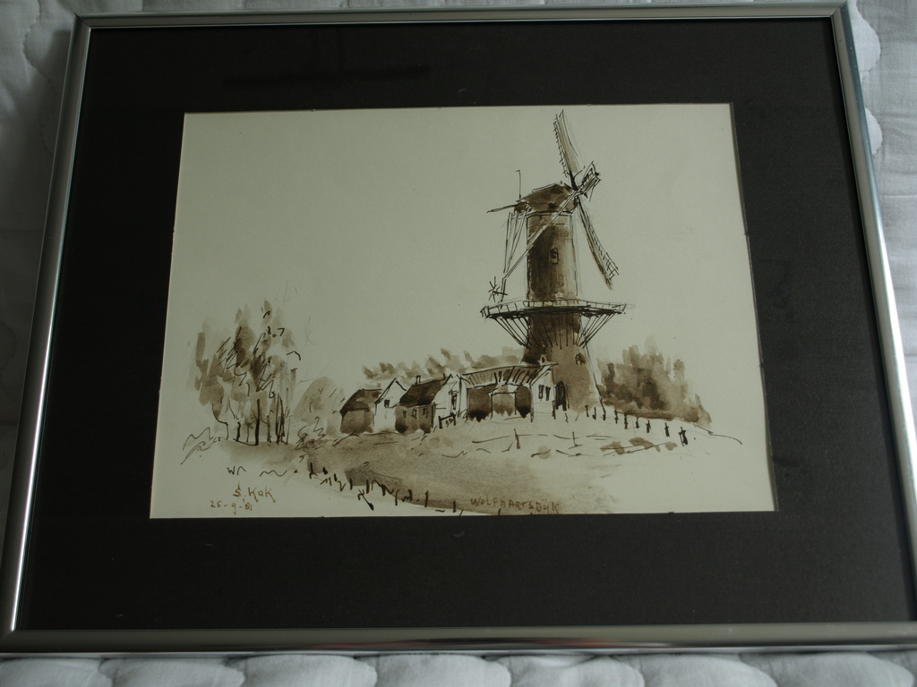 Simon Kok – Aquarel – Wolfaartsdijk - Gesigneerd – Ingelijst – 1981 kopen? Bied vanaf 1!