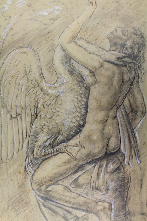 Emil Julies Epple: Tekening, Leda en de zwaan I verkocht voor € 395!