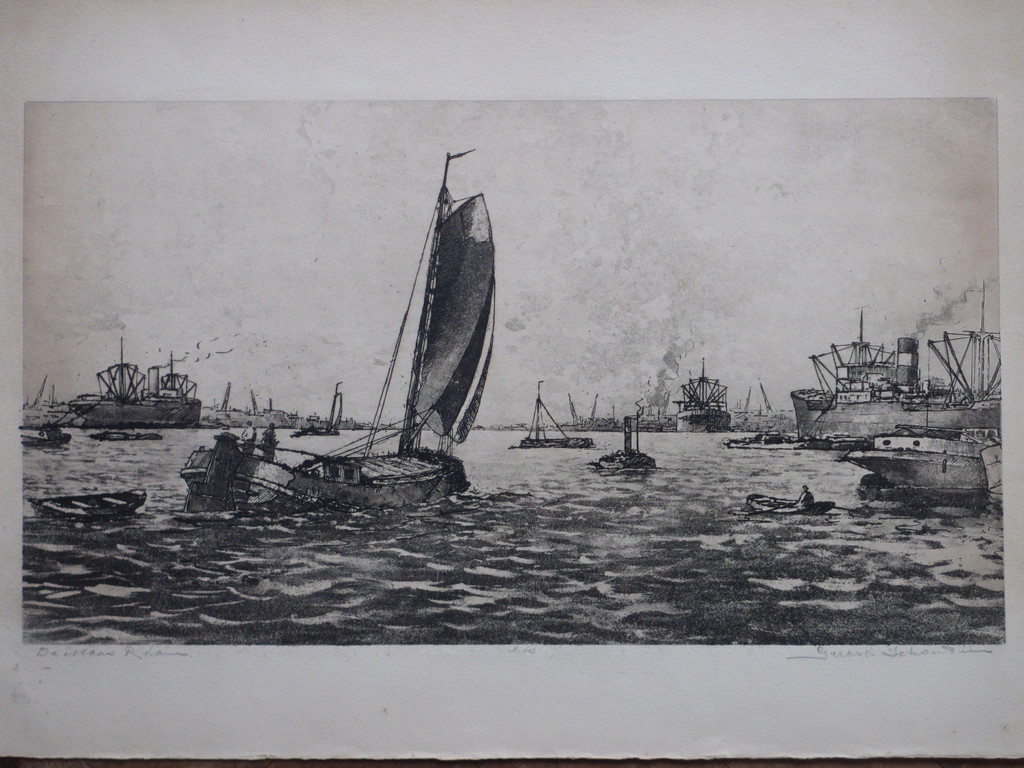 Gerard Schouten, De Maas bij Rotterdam, Ets kopen? Bied vanaf 1!