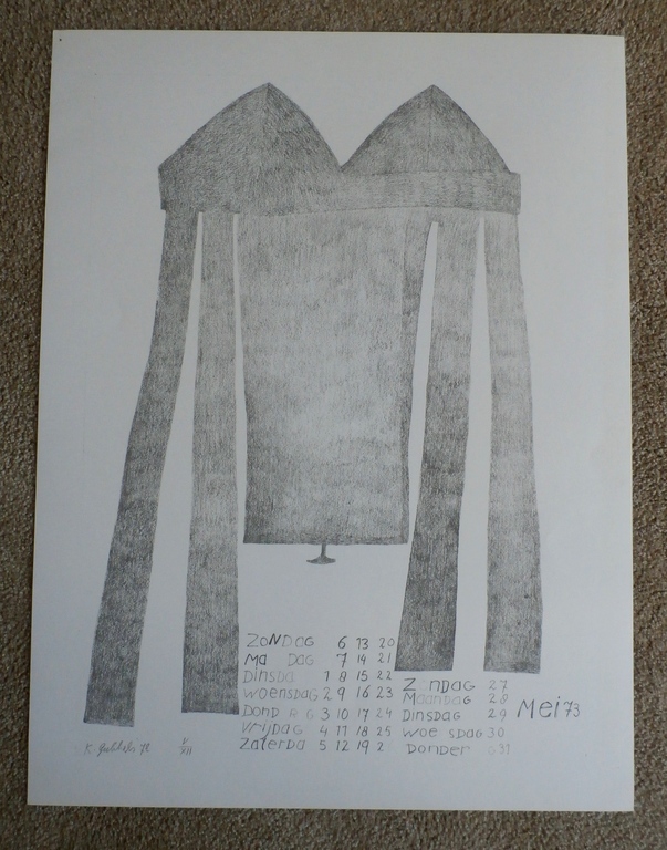 Klaas Gubbels - Zeefdruk: Gelderse kunstkalender - 1973 verkocht voor € 125!