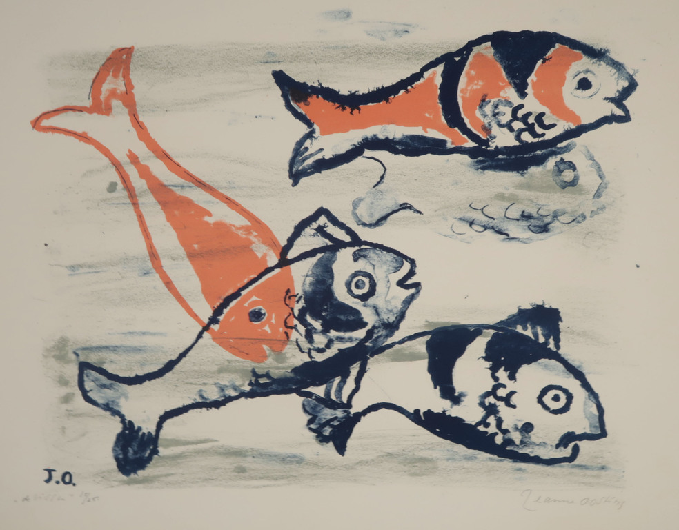Jeanne Oosting: Litho, De Vissen verkocht voor € 45!