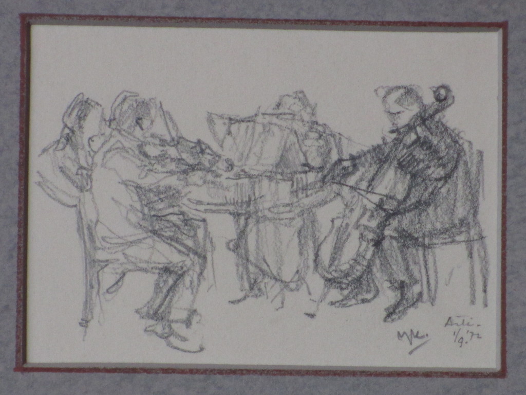 Hendrik IJkelenstam, Strijkkwartet Arti, Tekening kopen? Bied vanaf 45!