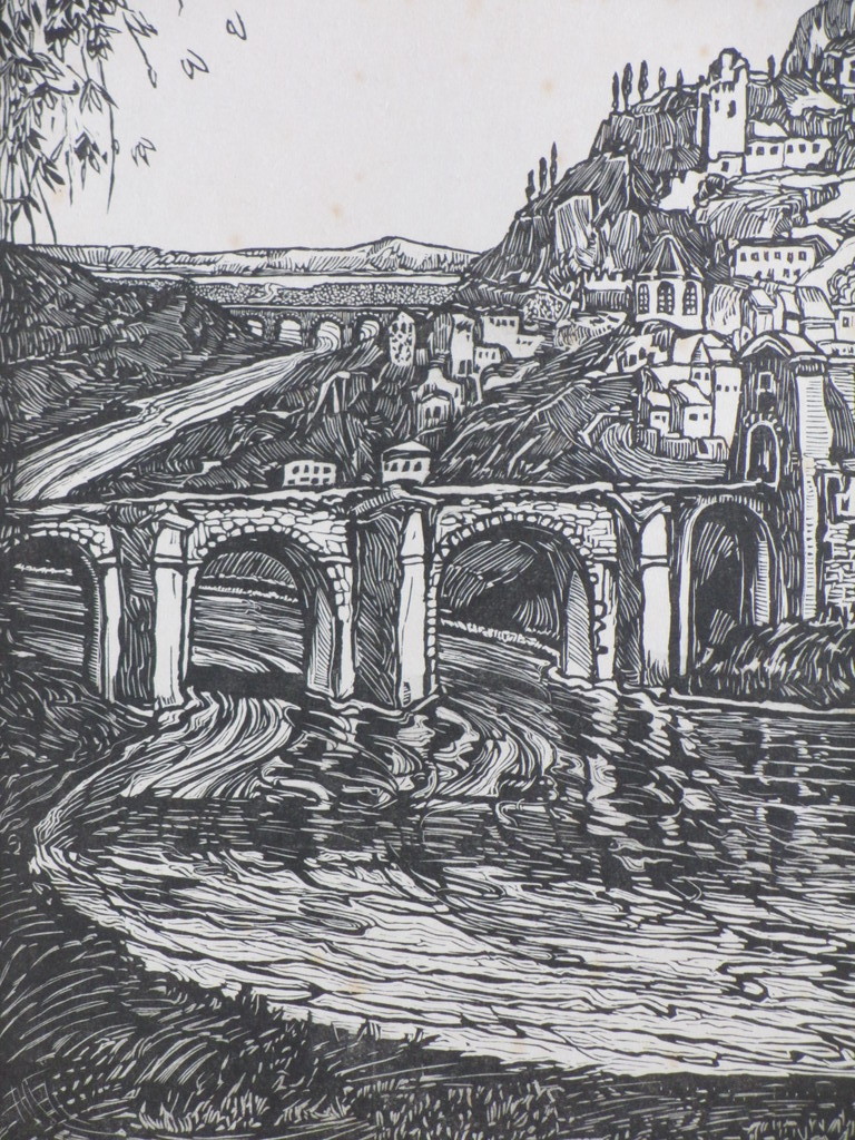 Jaap Veldheer, De Burcht, Houtsnede 1914 kopen? Bied vanaf 1!