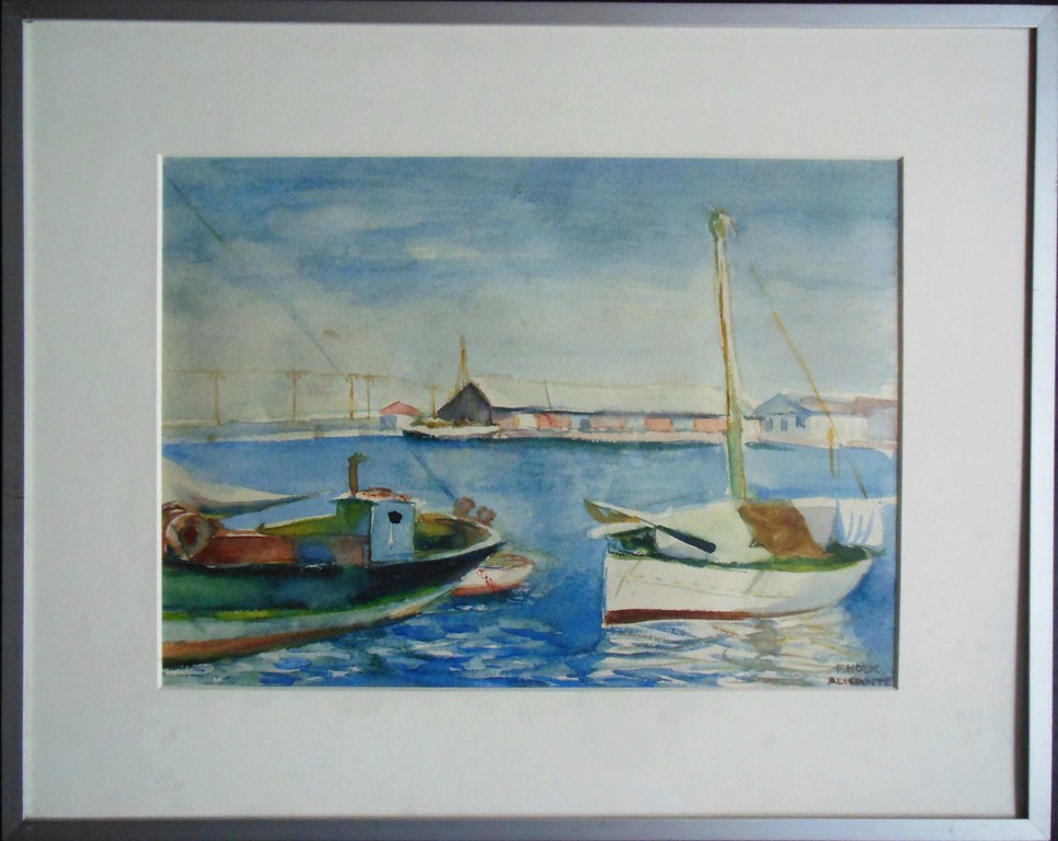 Frans Hoek: aquarel, Alicante verkocht voor € 35!