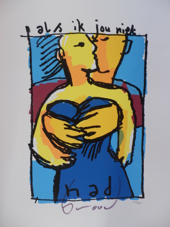 HERMAN BROOD,  HANDGESIGNEERDE Zeefdruk  ALS IK JOU NIET HAD -SINTERKLAASACTIE!! verkocht voor € 160!