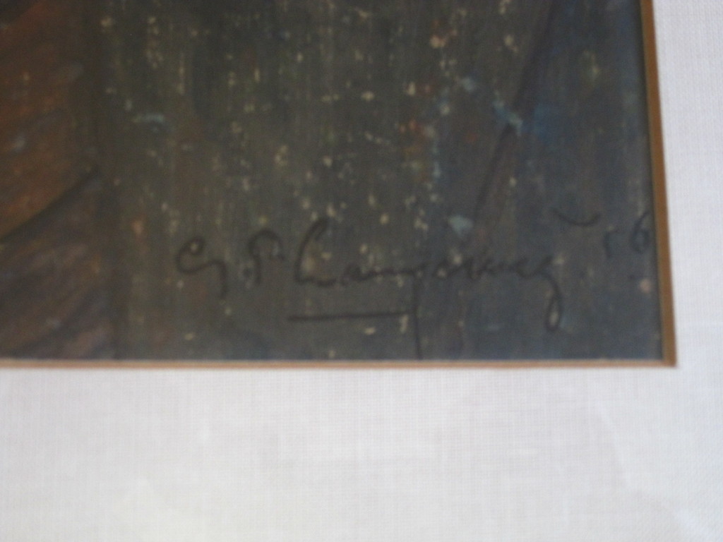 Ger Langeweg 1891-1970 aquarel "Man en uil " gesigneerd 1950  kopen? Bied vanaf 1!