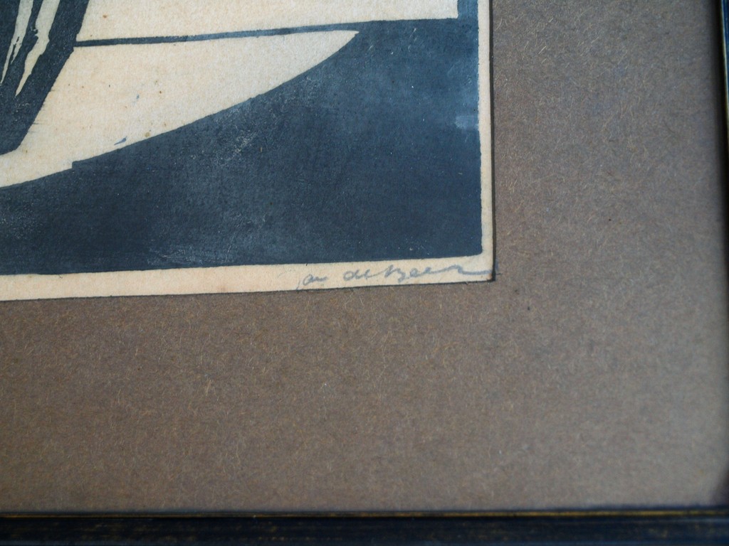 Jac. de Beer : Houtsnede , Lampionplant – gesigneerd & ingelijst  kopen? Bied vanaf 35!