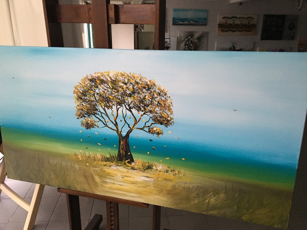 Gena- De Geluksboom- Acrylverf op doek kopen? Bied vanaf 300!