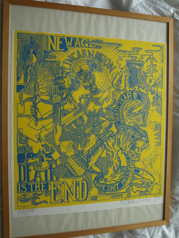 Henk Schiffmacher :  Zeefdruk – The End – Gesigneerd – 1992 kopen? Bied vanaf 50!