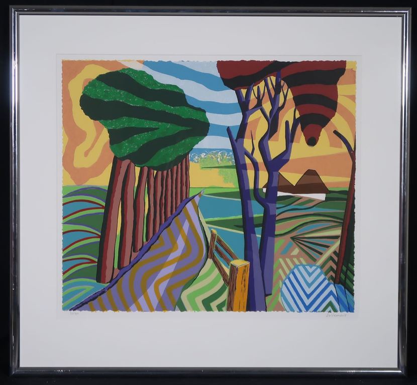 Peter Wiemers: Zeefdruk, Landschap - Ingelijst kopen? Bied vanaf 35!