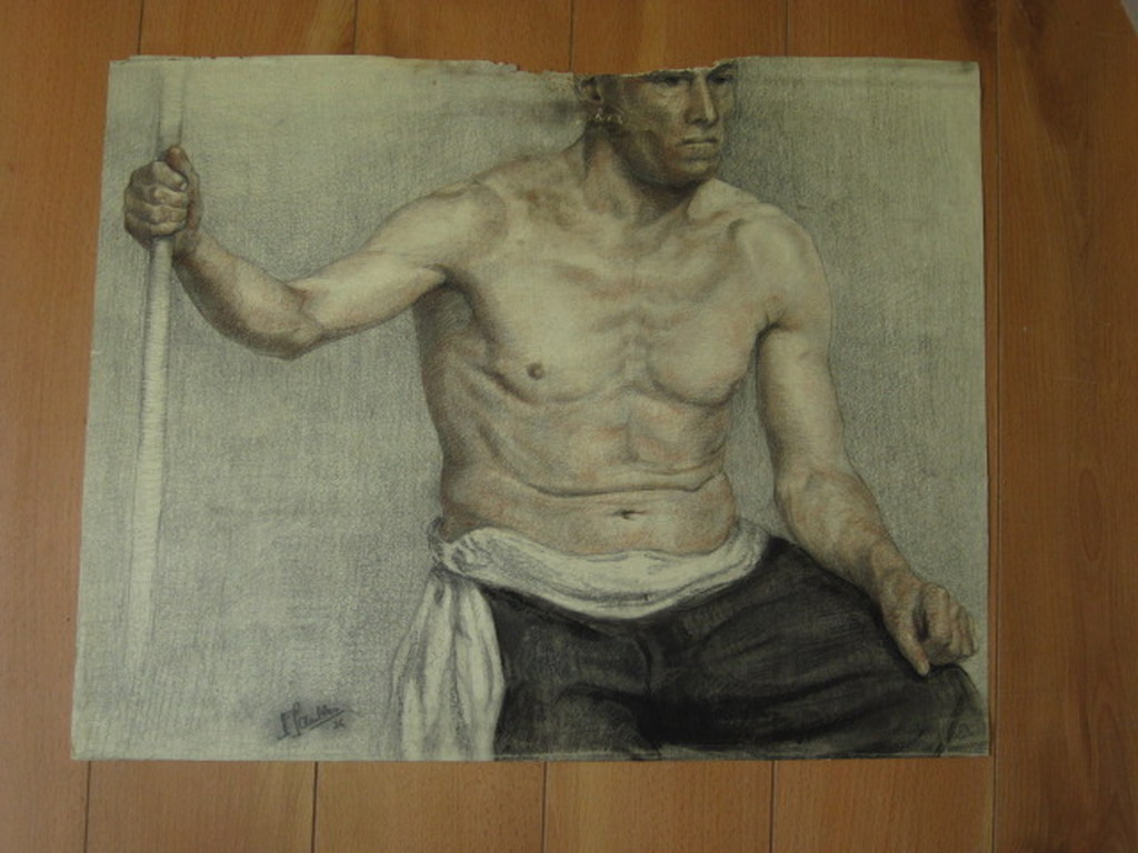 Fraaie 1937 pastel v Frits Schiller 1886-1971 "mannelijk naakt" gesigneerd  kopen? Bied vanaf 1!