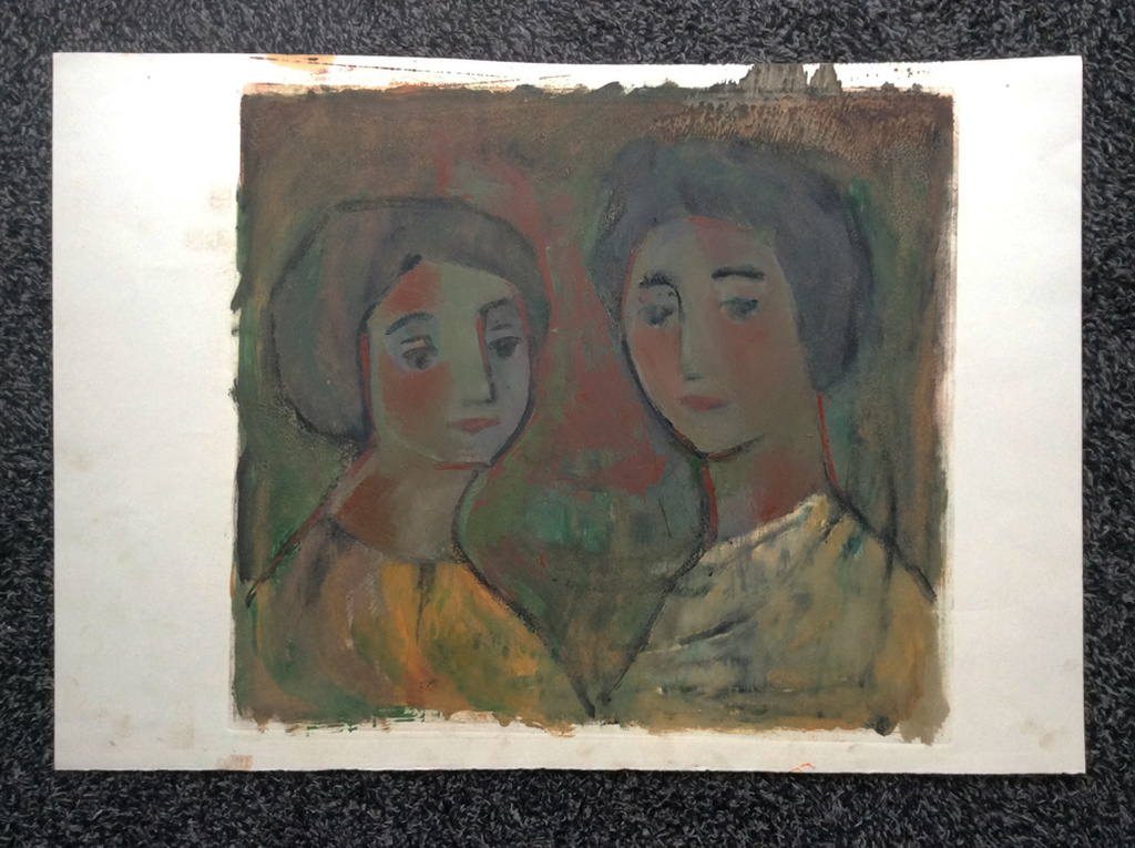 Irene Joffroy - Portret van twee vrouwen - olieverf op stevig papier kopen? Bied vanaf 89!