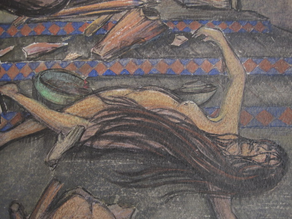 Korn.Lodder 1892-1987 aquarel "Kain Naama en Abaddon" gesigneerd kopen? Bied vanaf 1!