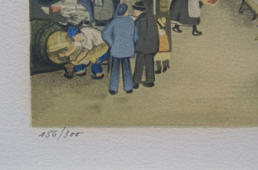 Paul Lemasson - Paul Lemasson Litho 'Dorpsfeest in Frankrijk" kopen? Bied vanaf 20!