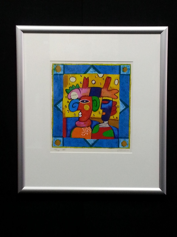 Clemens Briels, Zeefdruk op papier in aluminium lijst verkocht voor € 40!