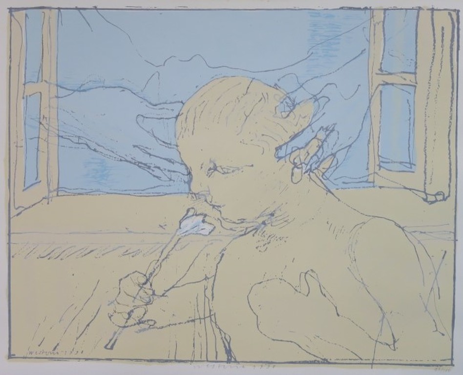 Co Westerik: Zeefdruk, Aanraking van buitenaf verkocht voor € 150!