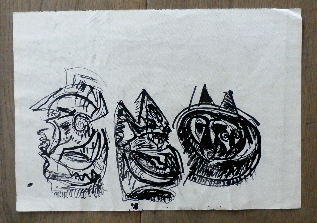 Theo Wolvecamp - inkttekening aan 2 zijden tekening - 1992 kopen? Bied vanaf 250!