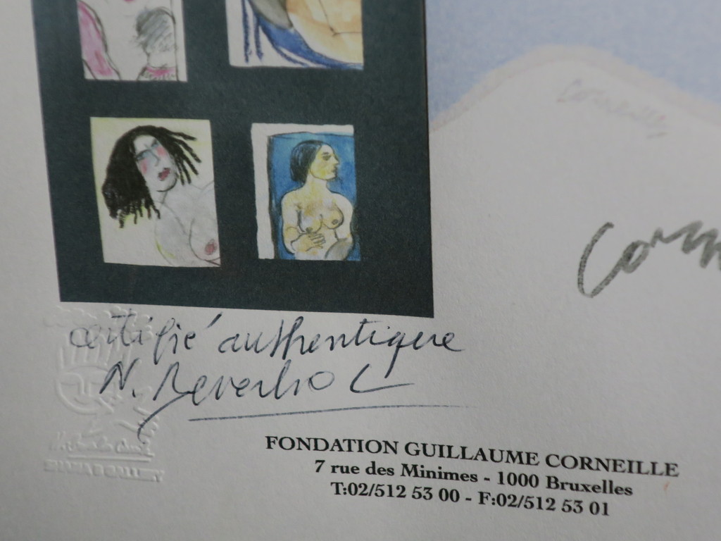 Corneille: 4 tekening in kleur. Aquarel/Krijt/Potlood - Ingelijst kopen? Bied vanaf 1450!