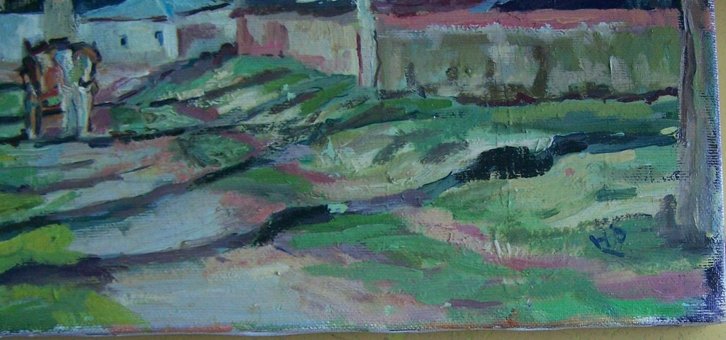 Zuid-Europees tafereel,  olieverf op doek kopen? Bied vanaf 20!