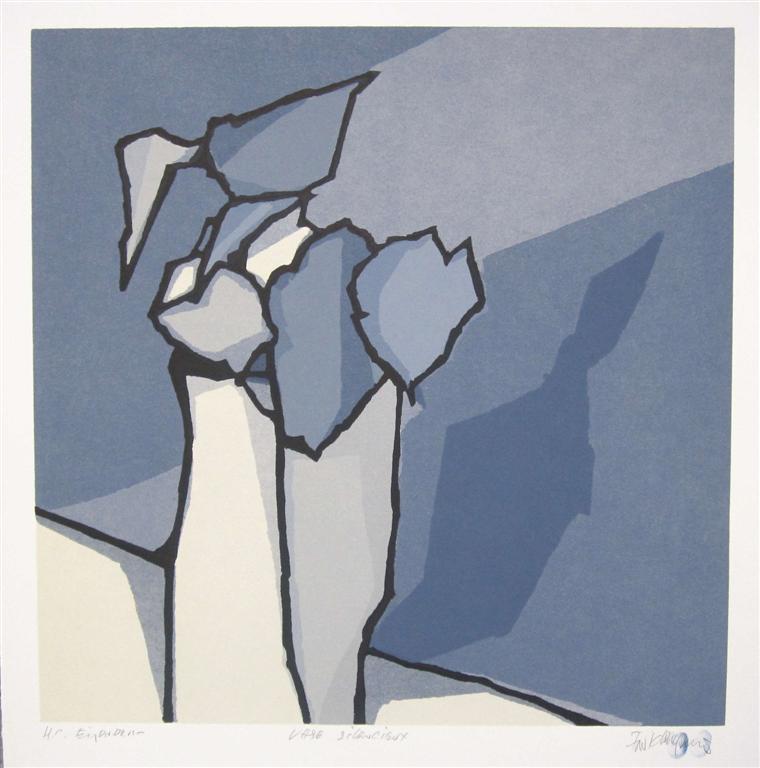 Fon Klement, boardsnede. titel: Vase silensieux. oplage H.C. eigendruk verkocht voor € 150!