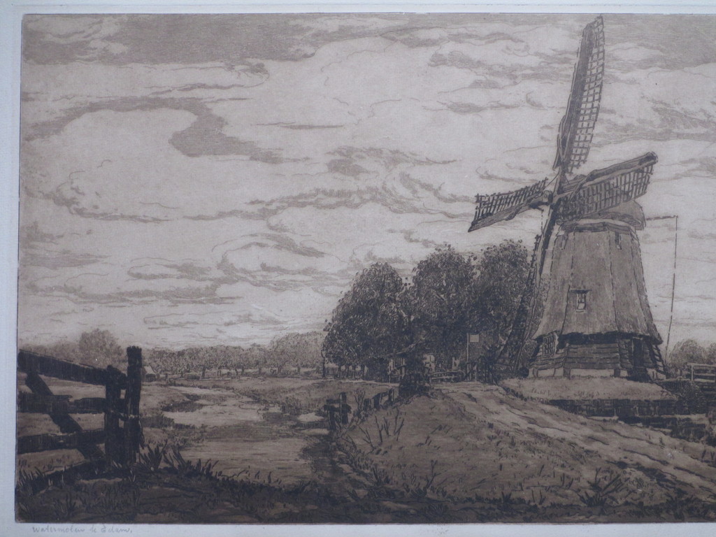 Hendrik Weegewijs, Watermolen te Edam, Ets kopen? Bied vanaf 40!