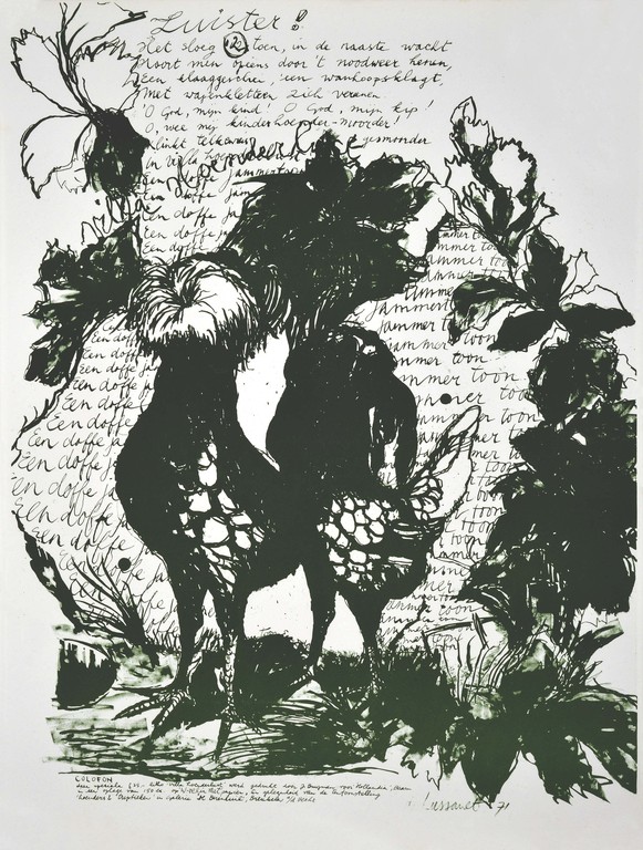 Paul de Lussanet - Litho - Hoenderlust - 1971 verkocht voor € 41!