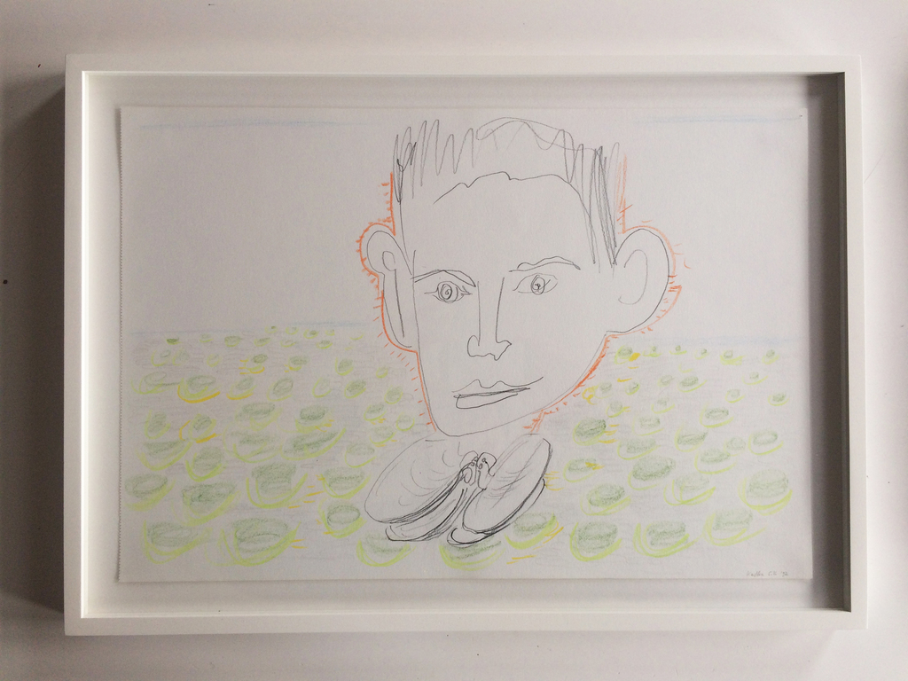 Emo Verkerk, Kafka, 1992, pencil and color pencil on paper   verkocht voor € 390!
