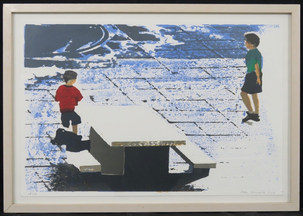 Koen Vermeule: Zeefdruk, Zonder titel - Ingelijst verkocht voor € 70!