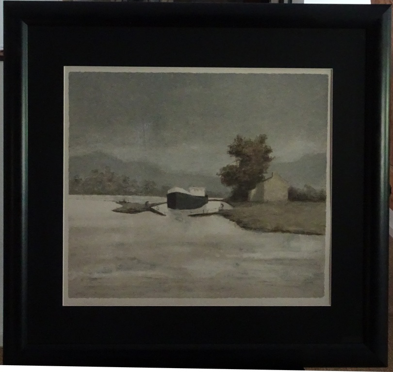 Mart Kempers Kleurenlitho Op de rivier verkocht voor € 40!