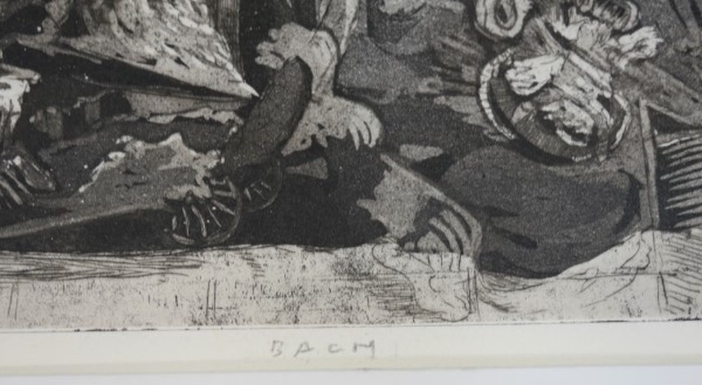 Cor van Haasteren: 2x Ets, Bach en Goethe kopen? Bied vanaf 35!