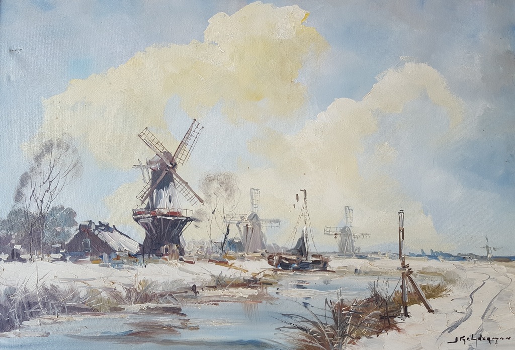 Jan Kelderman (1914-1990) - olie op doek, gesigneerd kopen? Bied vanaf 1!
