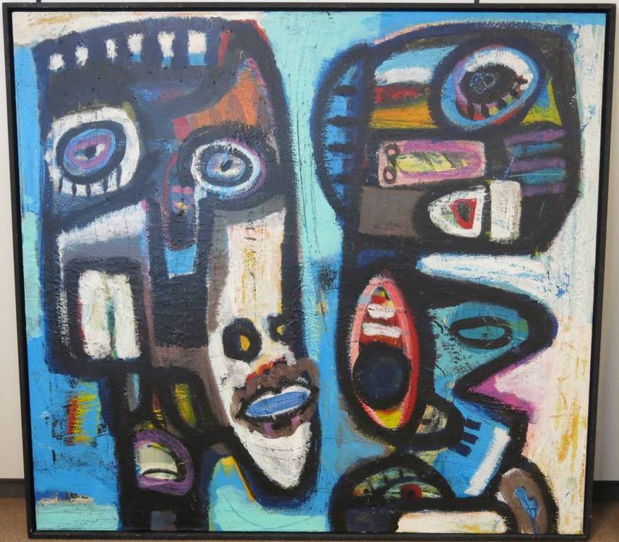 Henk Vierveijzer: Acryl op doek, Verleidelijk - Ingelijst (groot) verkocht voor € 905!