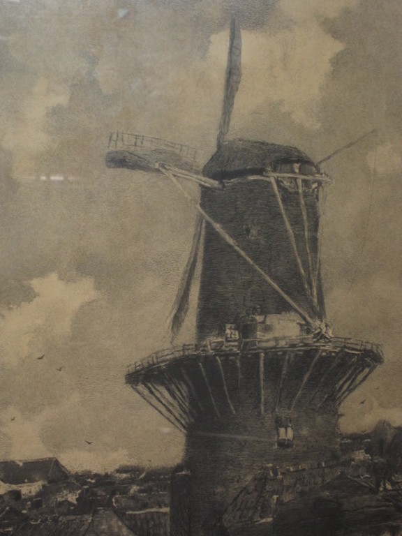 origi. Jacob Maris (1837-1899)  en Carel L. Dake ETS "de windmolen" gesigneerd  kopen? Bied vanaf 1!