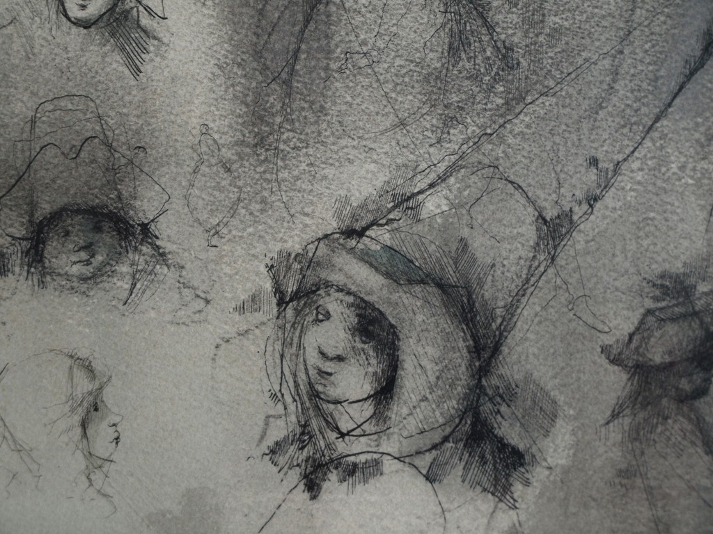 William D. Kuik / Dirkje Kuik : Tekening gewassen inkt - ingelijst – ca 1963 kopen? Bied vanaf 125!