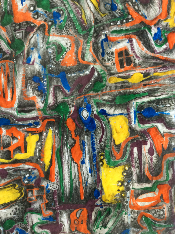 Onbekende kunstenaar - Abstract - gemengde techniek,gelijst kopen? Bied vanaf 75!