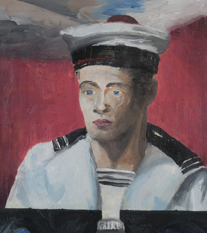 Gerhard Klomberg: Olieverf op papier, Marinier - Ingelijst kopen? Bied vanaf 50!