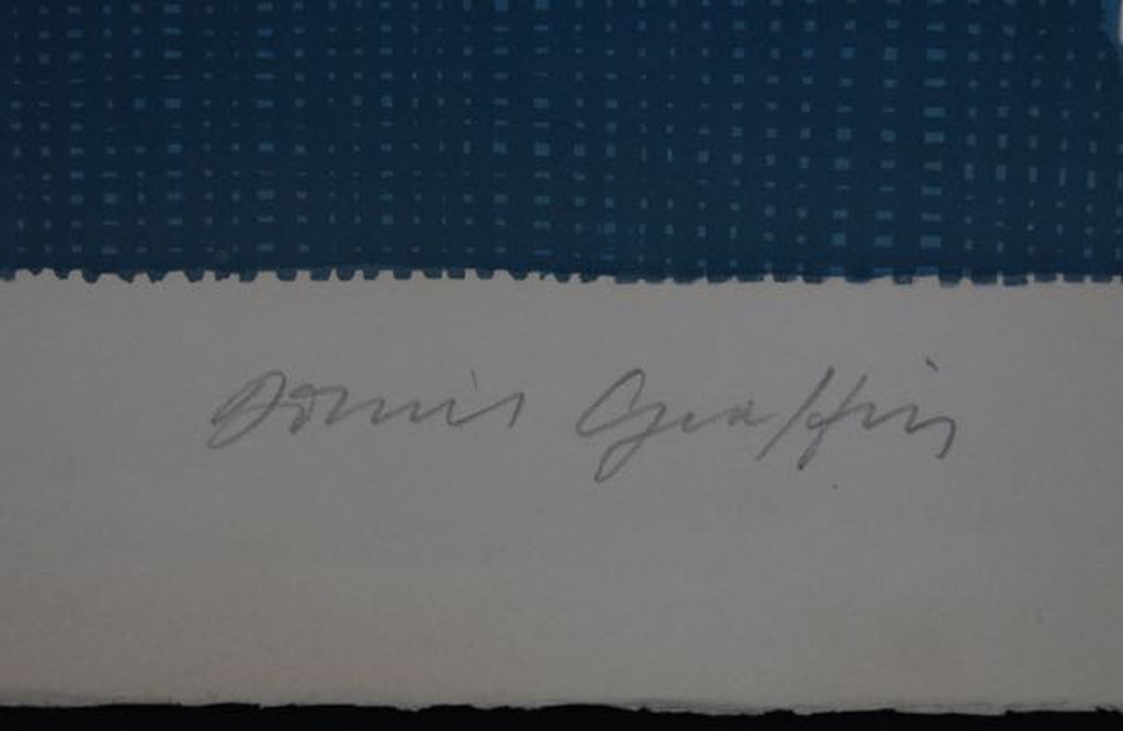 Onbekend gesigneerd: Zeefdruk, Blauwe pilaar kopen? Bied vanaf 1!