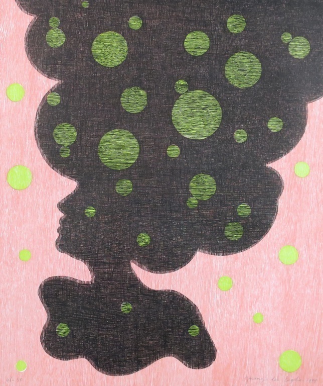 Jacomijn den Engelsen: Houtsnede, Afro (rood) kopen? Bied vanaf 1!