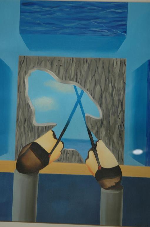 A.J. Gray, Domain of the wizard, 1977 Olieverf op papier, 30 x 40 gesigneerd verkocht voor € 180!